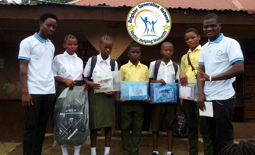 Helping the poor pupils.